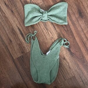 New without tags ASOS Green Textured Bikini Set